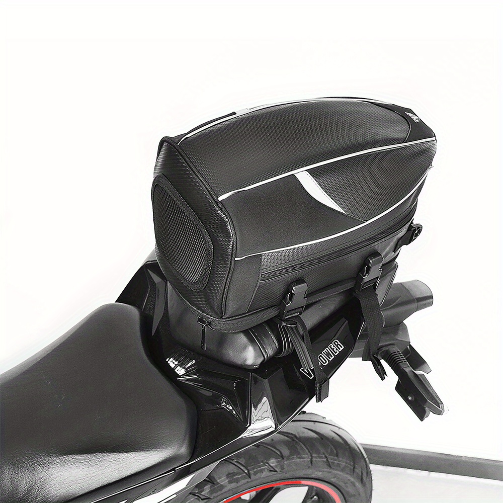 Acouto Fibra de carbono estilo motocicleta cola bolsa impermeable moto  trasera para asiento trasero bolsa de sillín bolsa tanque bolsa