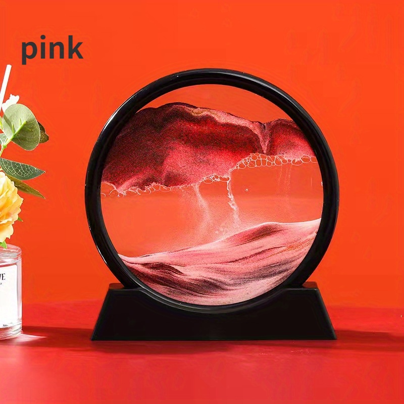 Moving Sand Art Picture Decor Round Glass 3d Deep Sea - Temu