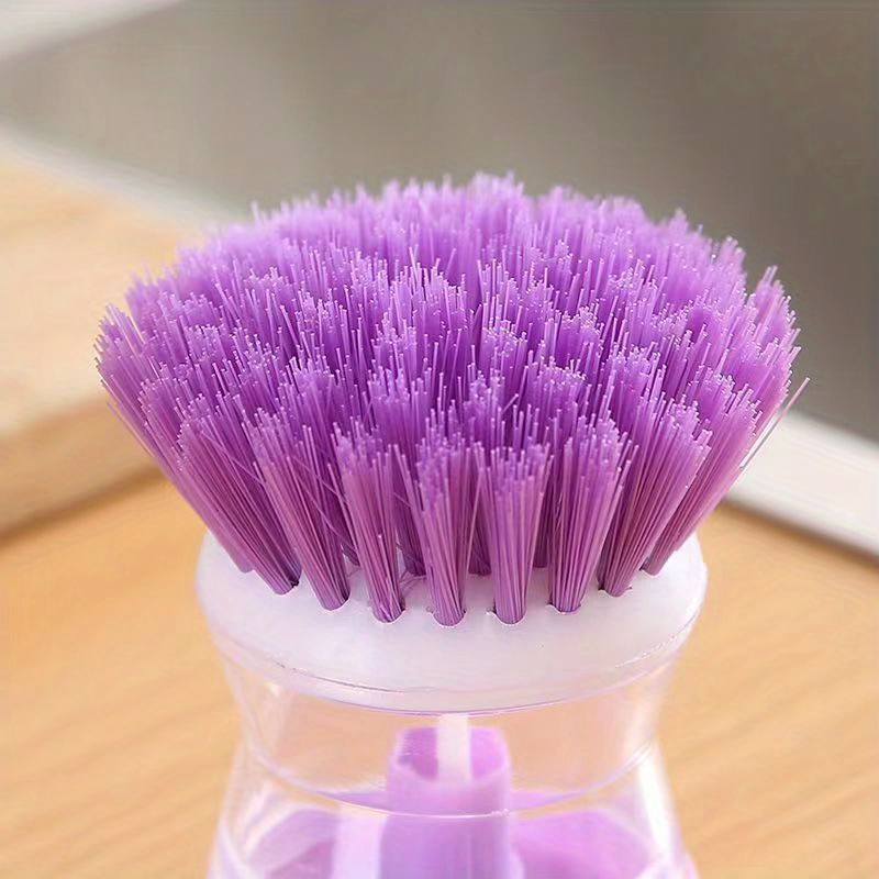 3pcs Pink/blue/purple Liquid Dispensing Brush, Dishwashing