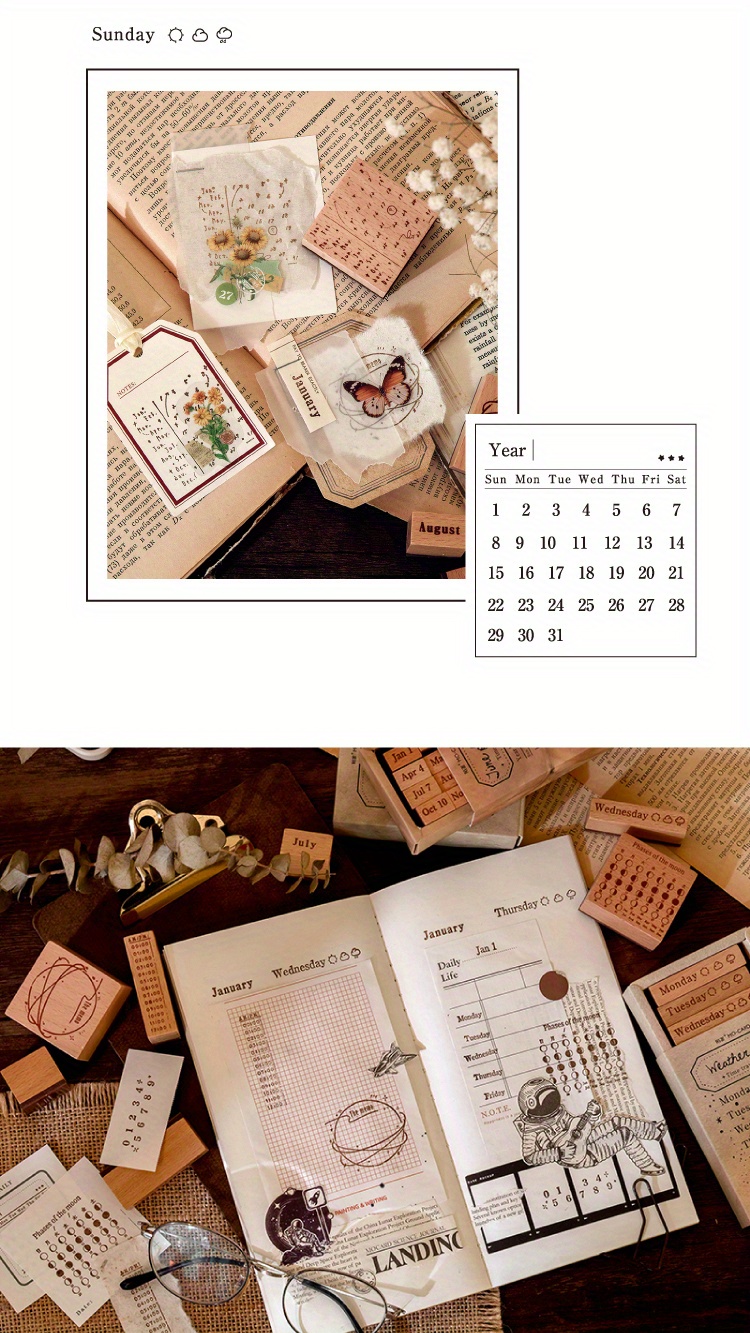 Wooden Rubber Stamp Set Pack suitable For Diy Crafts Gift - Temu