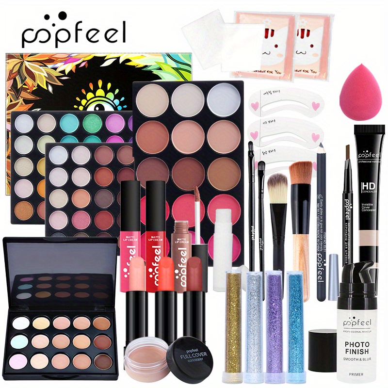 Makeup Set Full Professional Makeup Kit Eyeshadow Blush Foundation Face  Powder