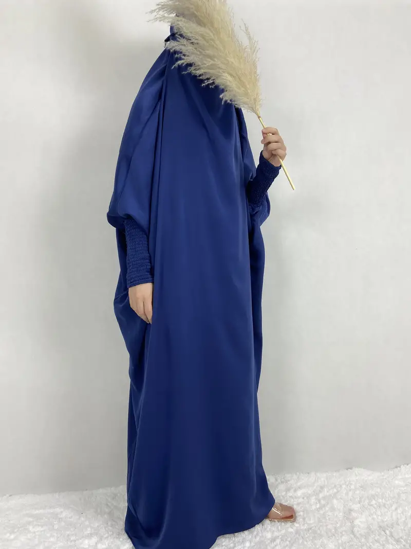 Solid One piece Prayer Abayas Modest Full Length Abaya Dress - Temu