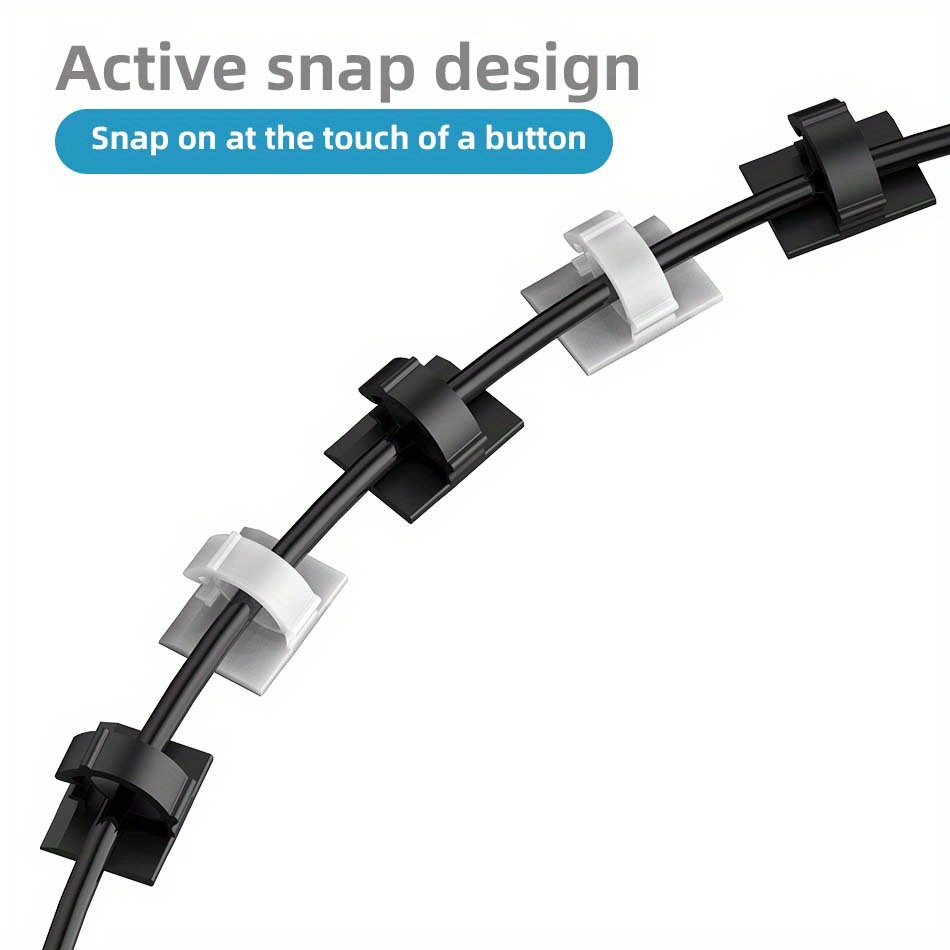 30pcs Self-Adhesive Cable Clips - Keep Your Cords Organized & Out of Sight!