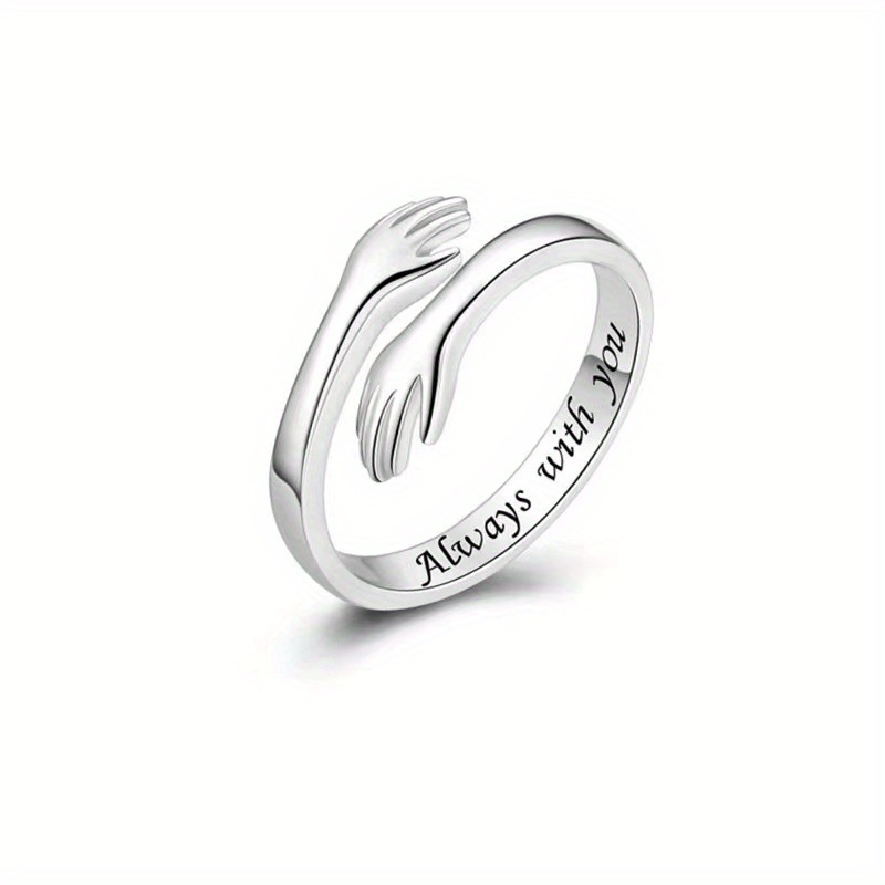 Heart Shape Opening Couples Ring Men's Alloy Band