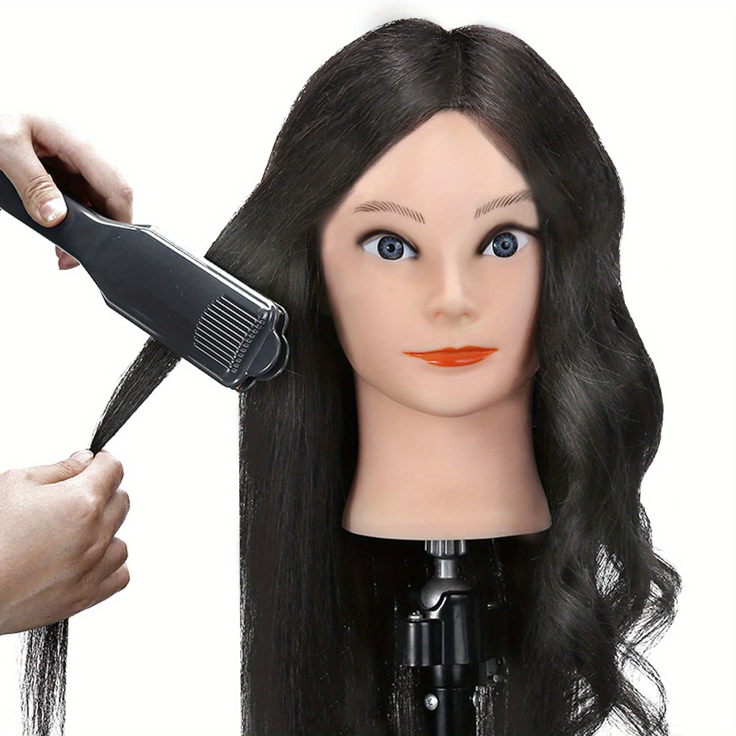 100 Human Hair Mannequin Head With Long Straight Hair For Temu