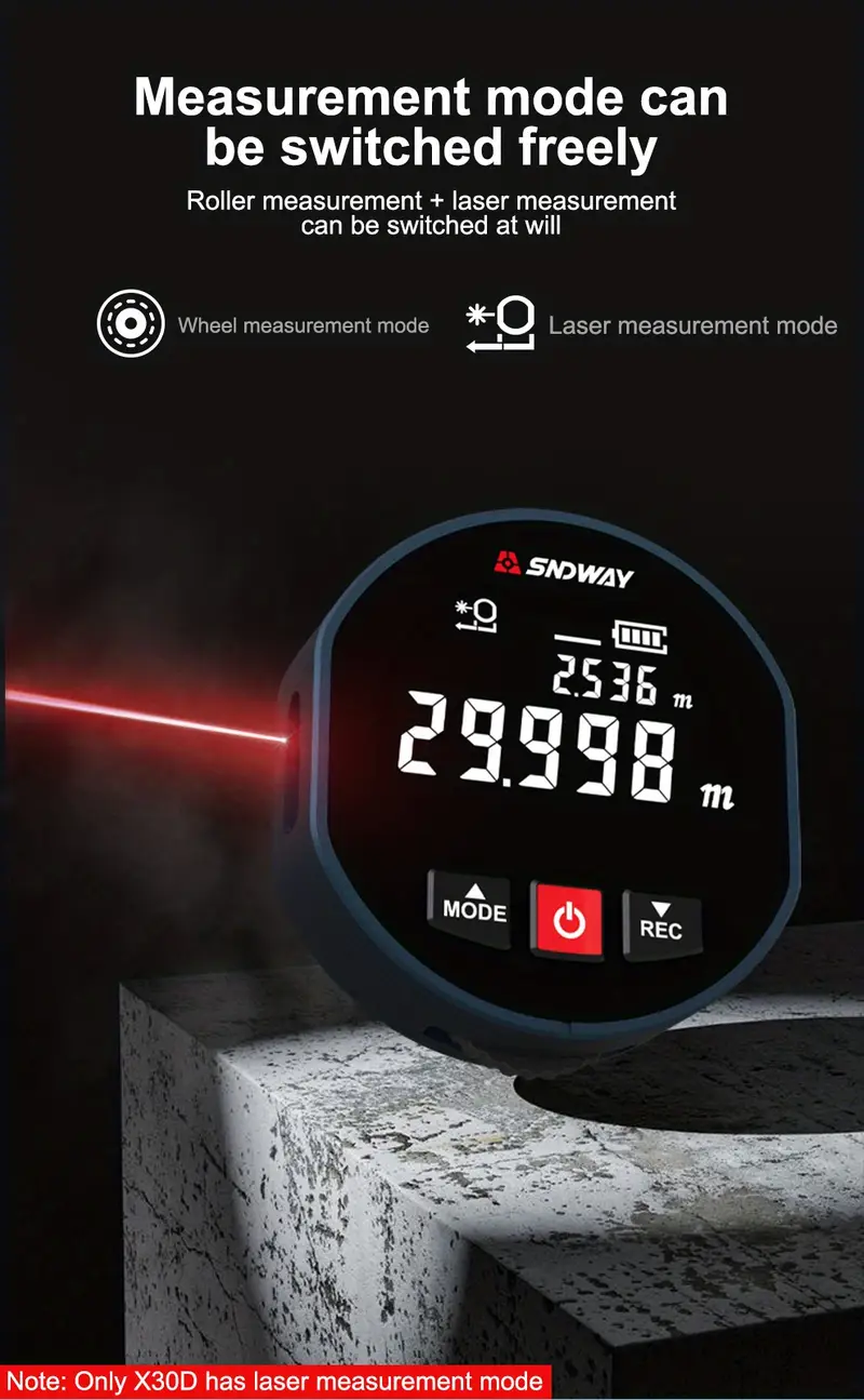 1pc electric tape measure curve surface electronic ruler smart long distance rolling measuring tool flat curved diameter odd shape digital roulette details 4