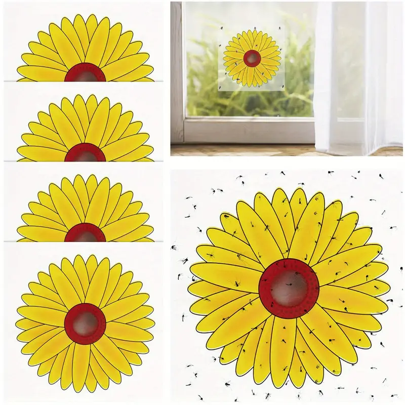 Window Fly Traps Indoor, Sunflower Fly Catcher Window Fly Sticker, Sticky Window  Insect Trap For Indoor Use Indoor And Outdoor Insect Traps, Indoor Outdoor  House Kitchen Plants Trees Flying Insects, Pest Control 