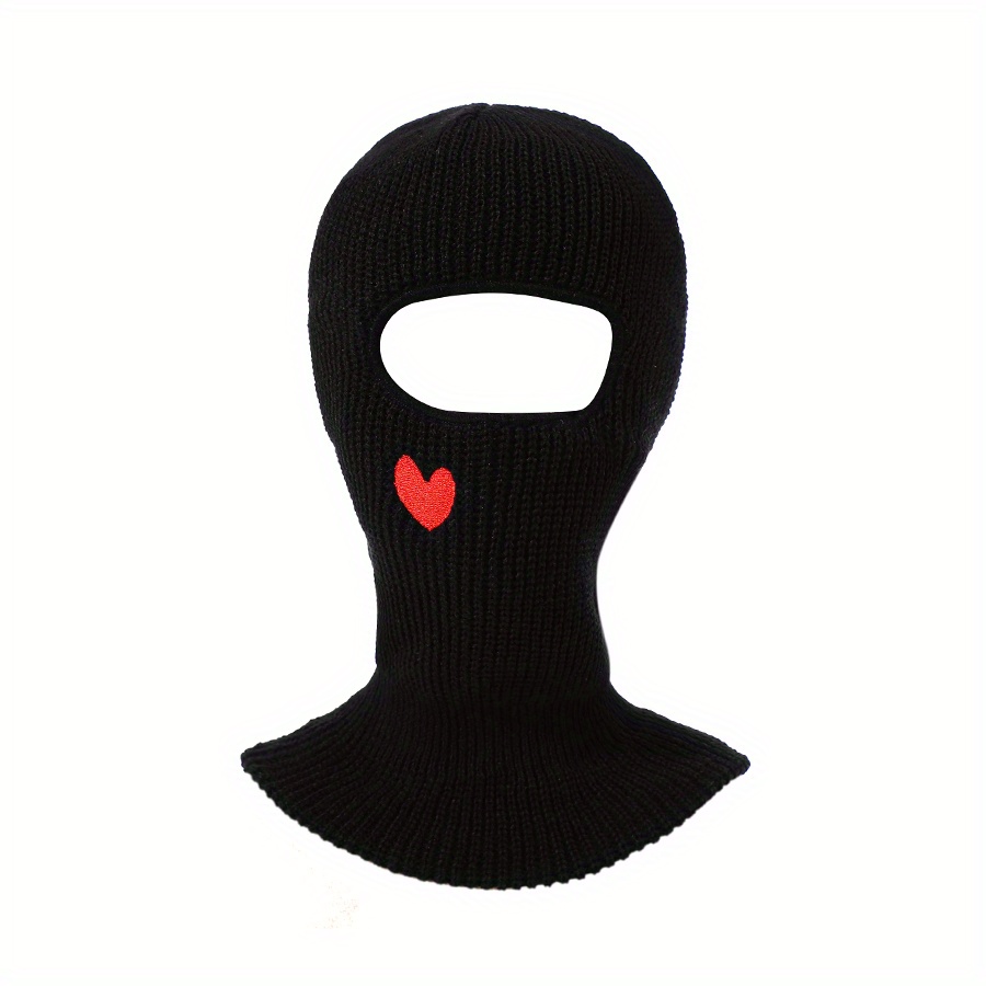 Heart Embroidered Cycling Balaclava Hat