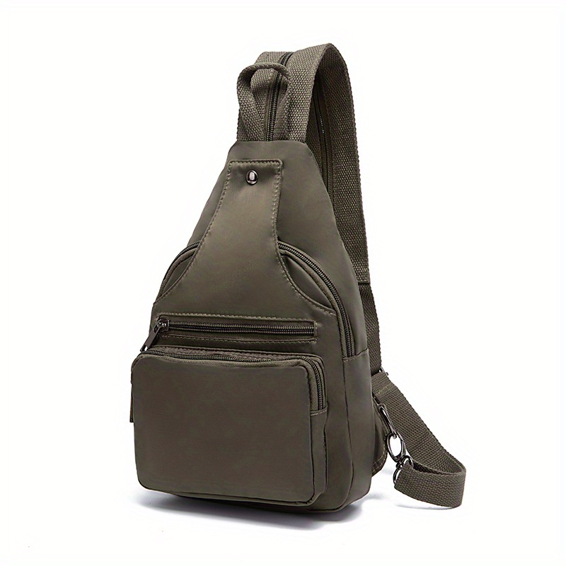 Greenish grey multi-pocket backpack