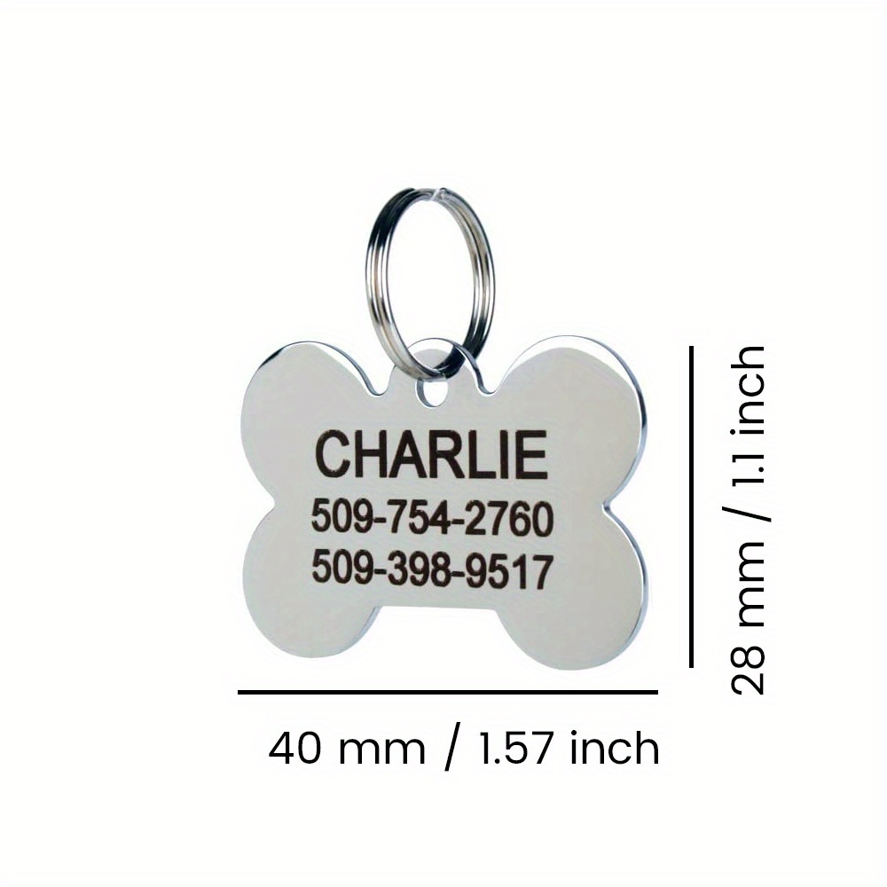 TEMU Custom Engraved Stainless Tag - Personalize Your Pet's Id Tag With Name & More!