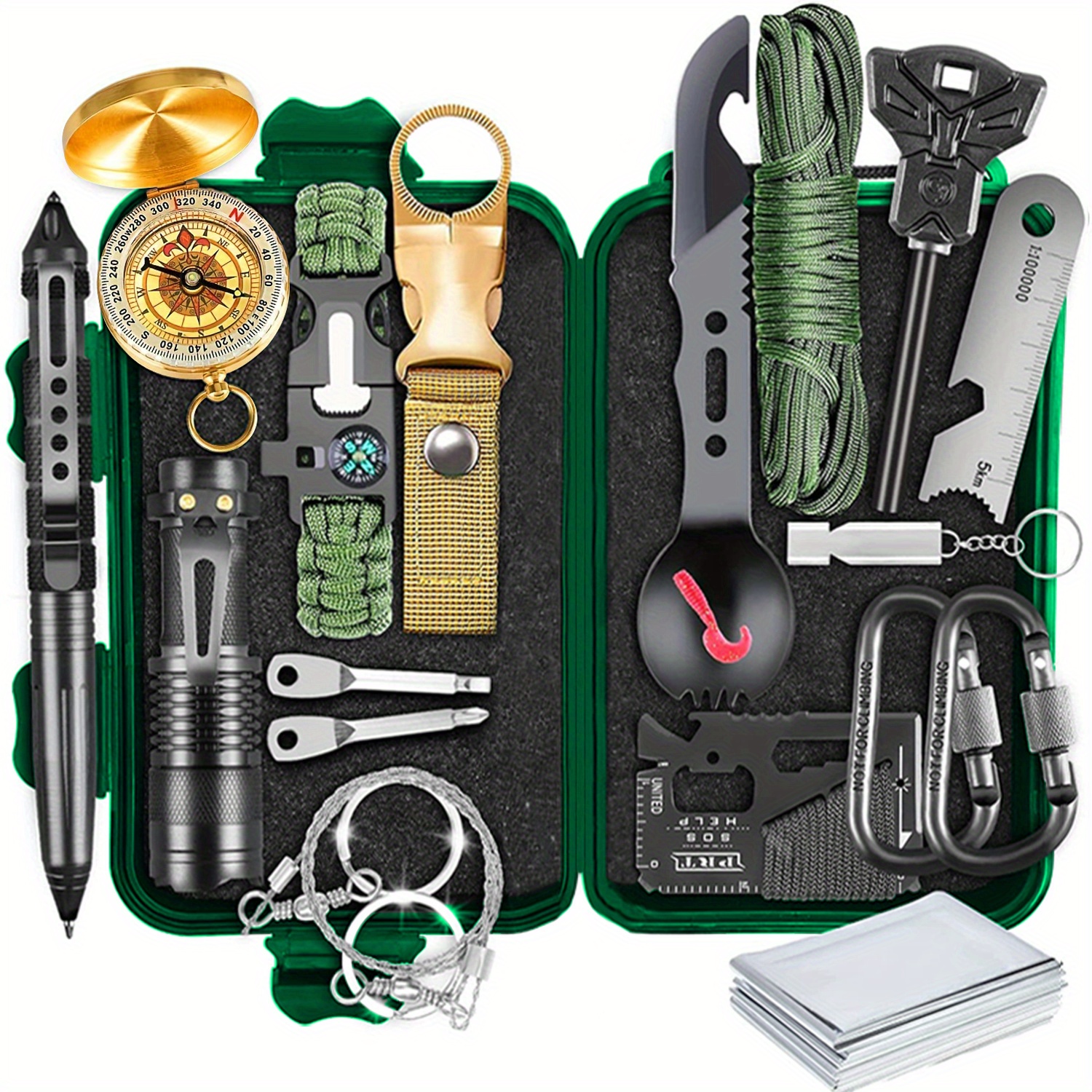 Gifts For Outdoorsmen Camping Gear And Equipment 1 Person Emergency  Survival Kit