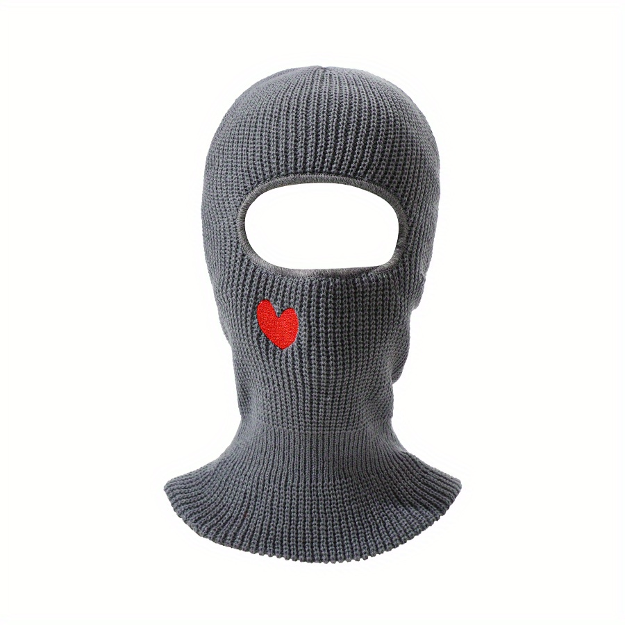 Heart Embroidered Cycling Balaclava Hat
