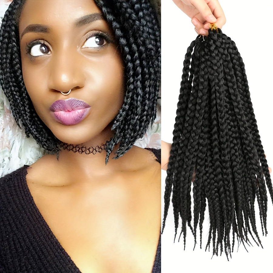 6 Packs Crochet Box Braids Curly Ends Crochet 10 Inch Omber Short Bob Box  Braid Crochet Hair With Curly End Pre Stretched Synthetic Hair Crochet Braid