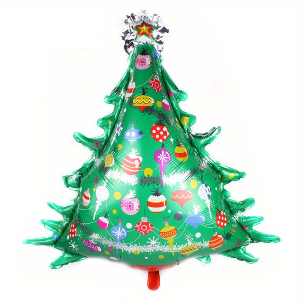 1pc Christmas Theme Tree Shaped Aluminum Foil Balloon, Holiday Party  Decoration, Large Size Can Stand, Merry Christmas