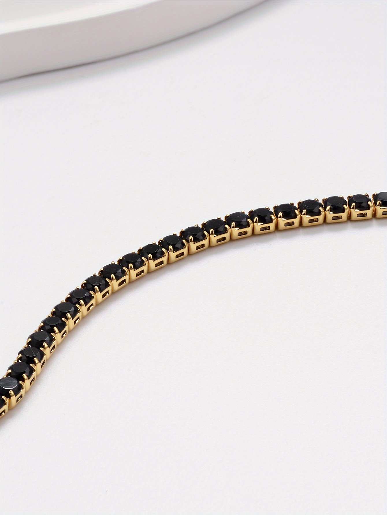 elegant personality black zirconia chain bracelet 18k gold plated classic   for women girls anniversary wedding jewelry details 3