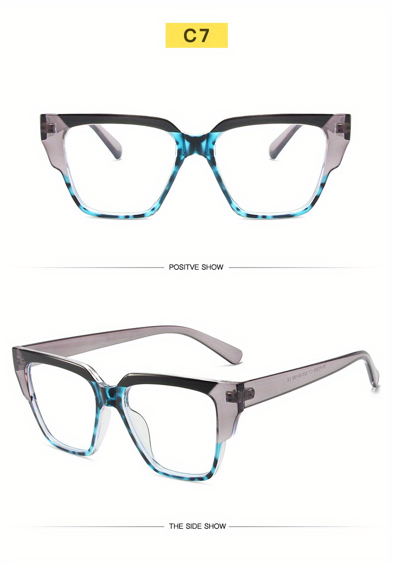 Carey Lentes Transparentes Gafas Bloque Color Gafas Moda - Temu