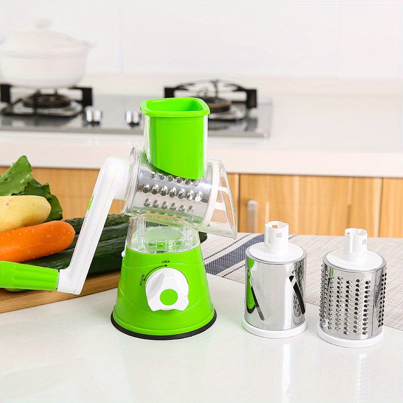 1pc Rotary Cheese Grater Shredder Chopper Round Tumbling Box Mandoline  Slicer Nut Grinder Vegetable Slicer, Hash Brown, Potato With Strong Suction