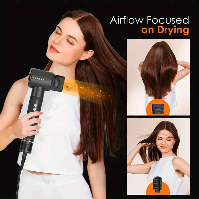 110000rpm high speed hair dryer brush 7 in 1 detachable hair styling tools ionic blow dryer hot air brush curling brush air styling curling iron automatic hair curler wand for men women details 11