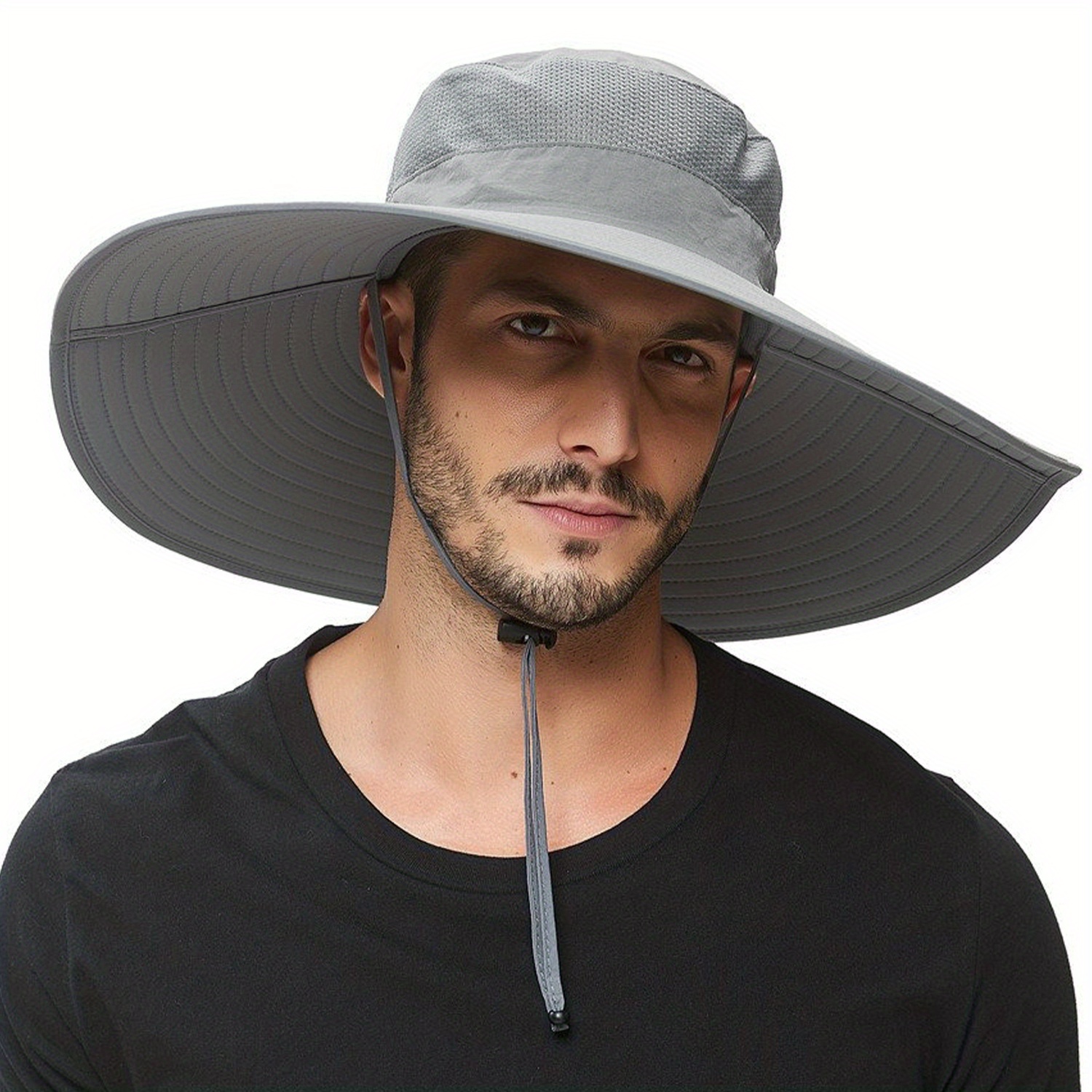 Super Wide Brim Sun Hat Men Upf50+ Uv Protection Waterproof - Temu