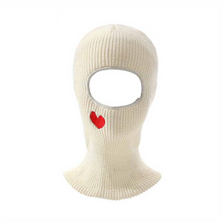 Heart Embroidered Cycling Balaclava Hat