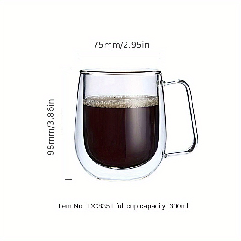 Doble Capa De Vidrio Con Asa Al Por Mayor Taza Transparente Taza De Té  Doméstica Taza De Café Taza De Marca Taza De Vidrio Taza De Agua - Temu