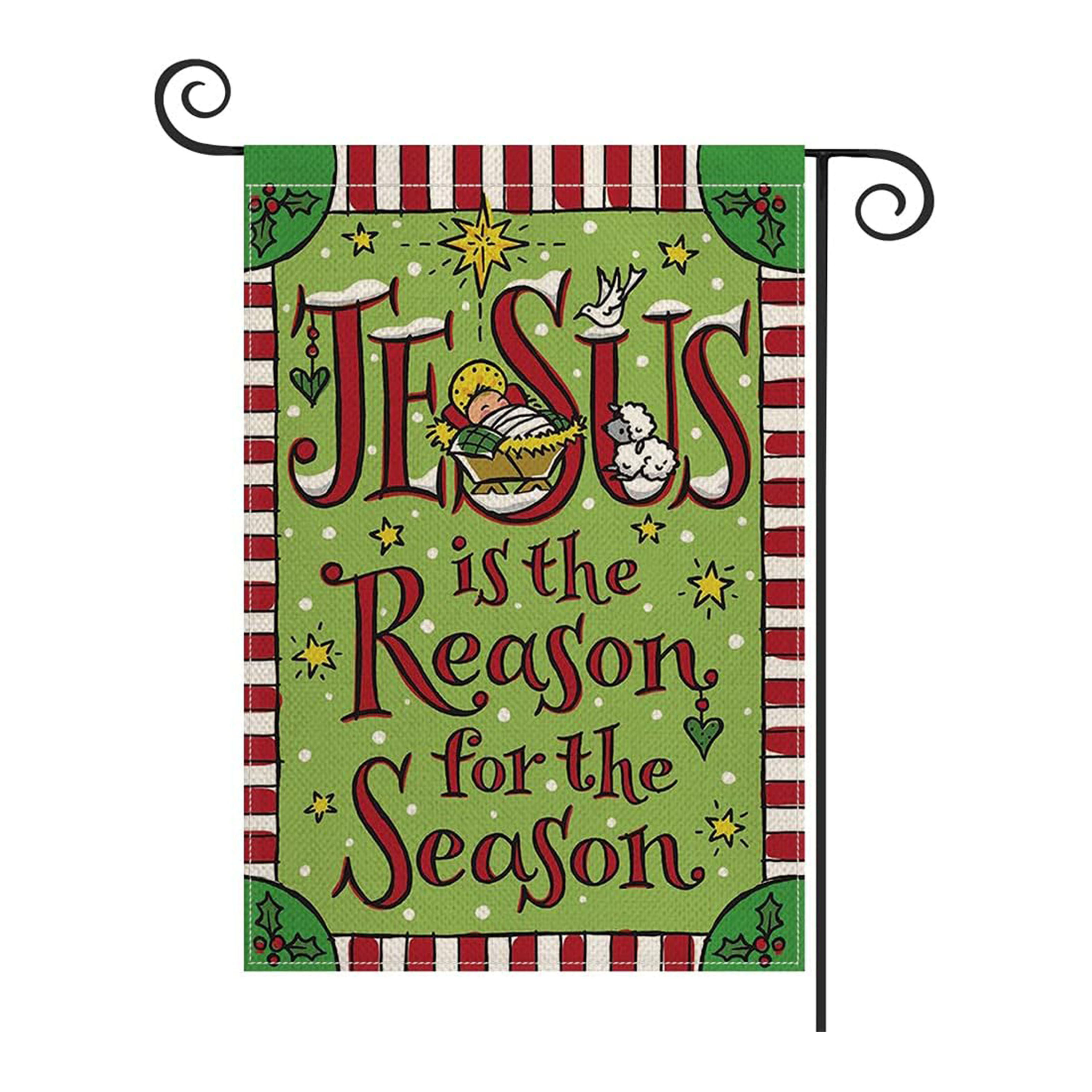 TEMU 1pc, Garden Flag Vertical Double Sided, Christmas Nativity Winter Farmhouse Yard Outdoor Decoration 12 X 18 Inch, (flag )
