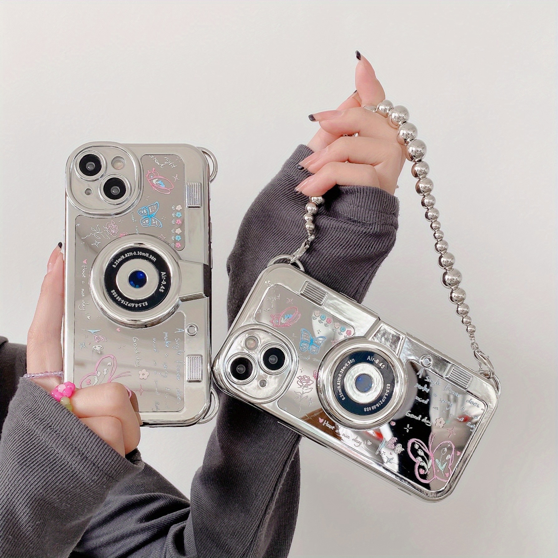 Cute Cartoon Camera Phone Case With Hand Strap For Iphone 11 12 13 14