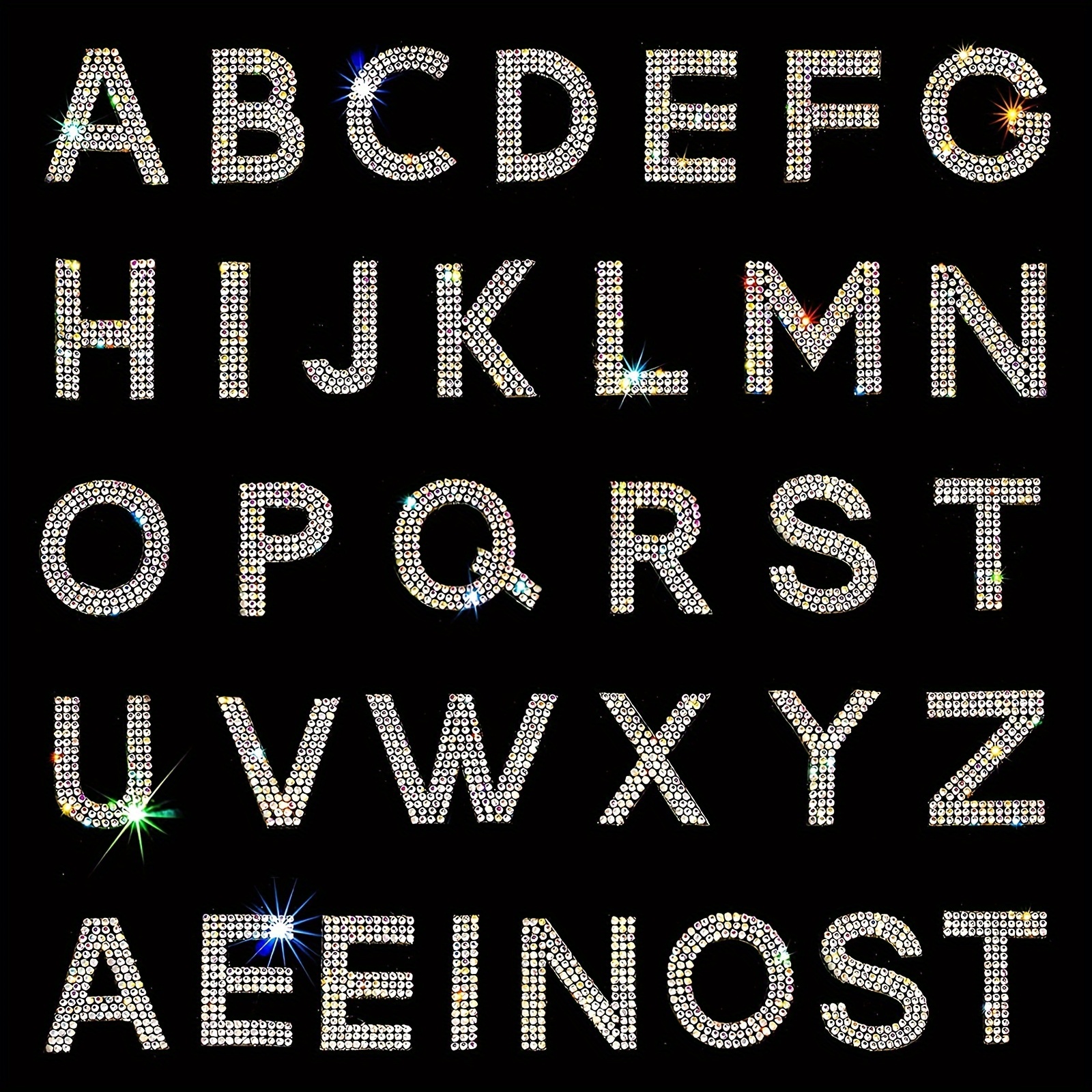 Silvery Rhinestone Letter Stickers Glitter Self adhesive - Temu