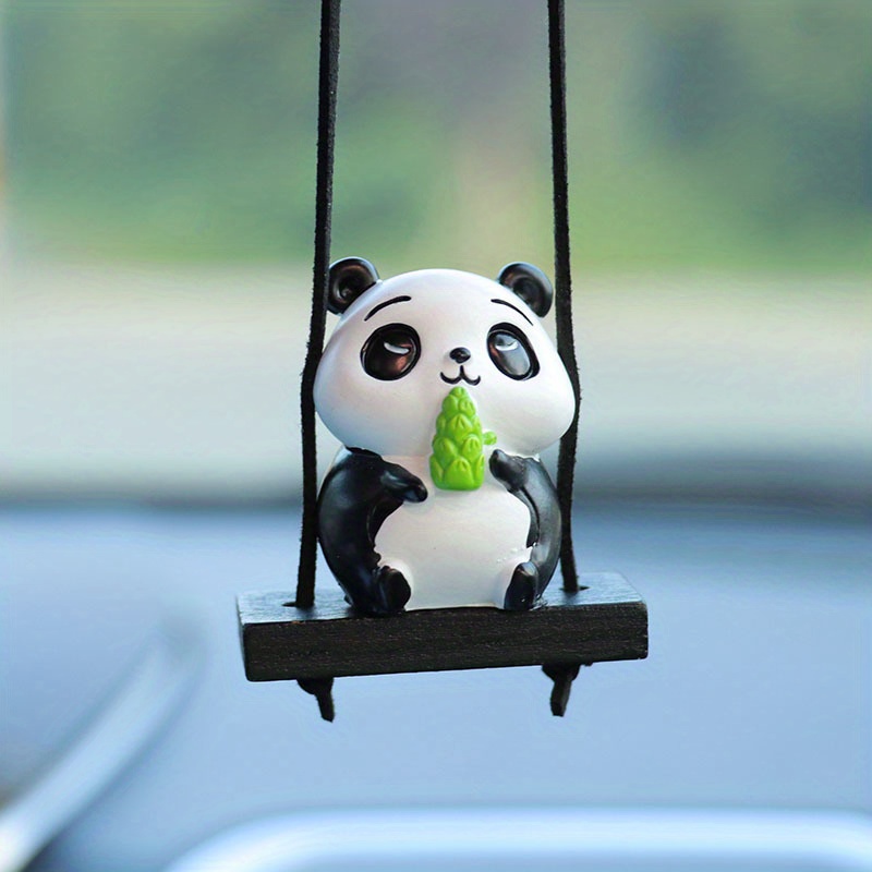 Auto Innendekoration Anhänger, Auto Rückspiegel Anhänger, Süßer Panda Ti