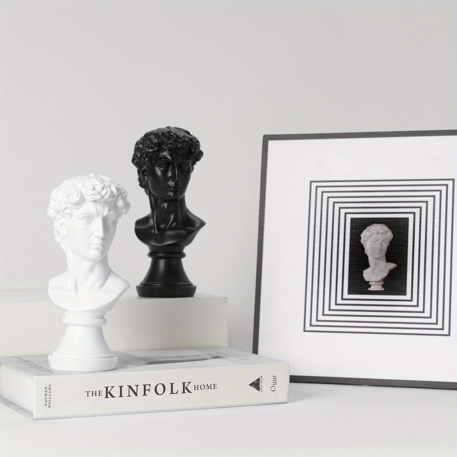 Greek Statue Black David Head Bust Home Decor Temu