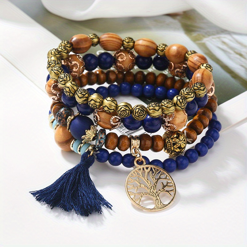 Bohemian Boho Tassel Multilayer Bracelet Hand Jewelry - Temu