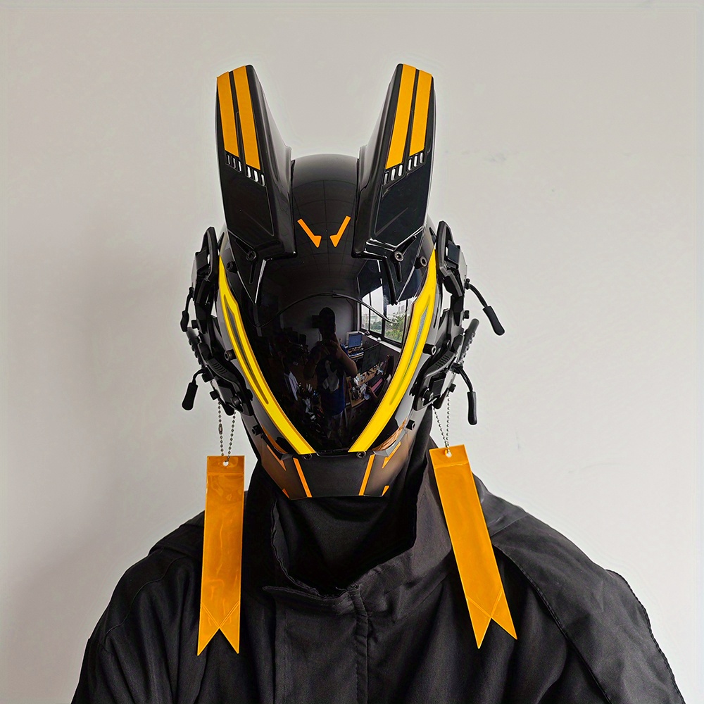 Casque De Masque Cyberpunk Pour Hommes Fait À La Main Futuriste Cool Masque  Costume LED Masque De Fête D'halloween Lumineux