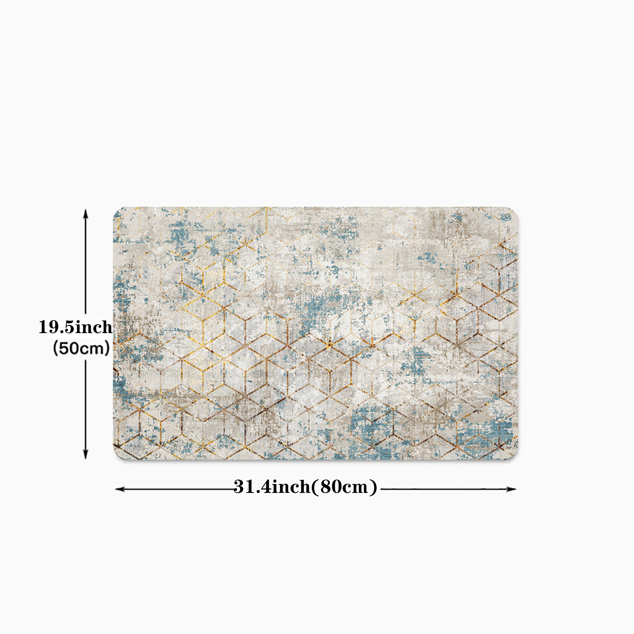 Absorbent Anti Slip Kitchen and Bath Mat Modern Abstract