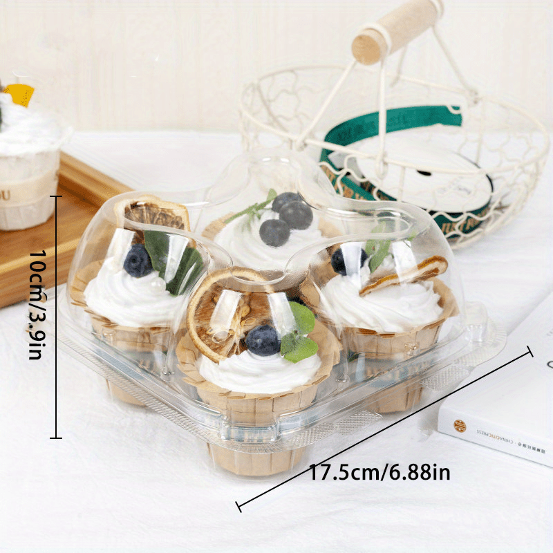 Cupcake Boxes Plastic Container With Lid Dessert Containers - Temu