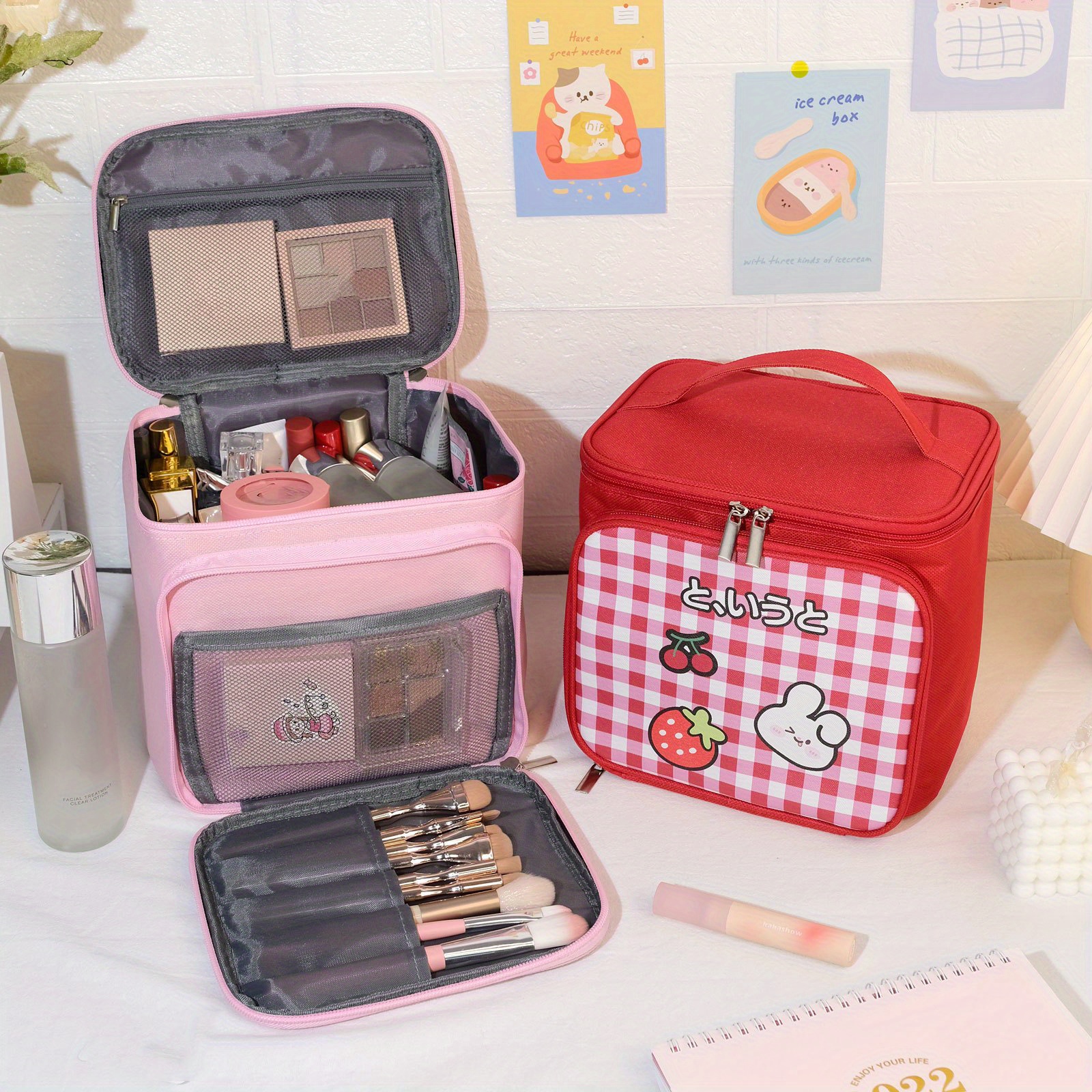 Portable Makeup Bag Tool Storage Bag Ladies Hand held Makeup - Temu