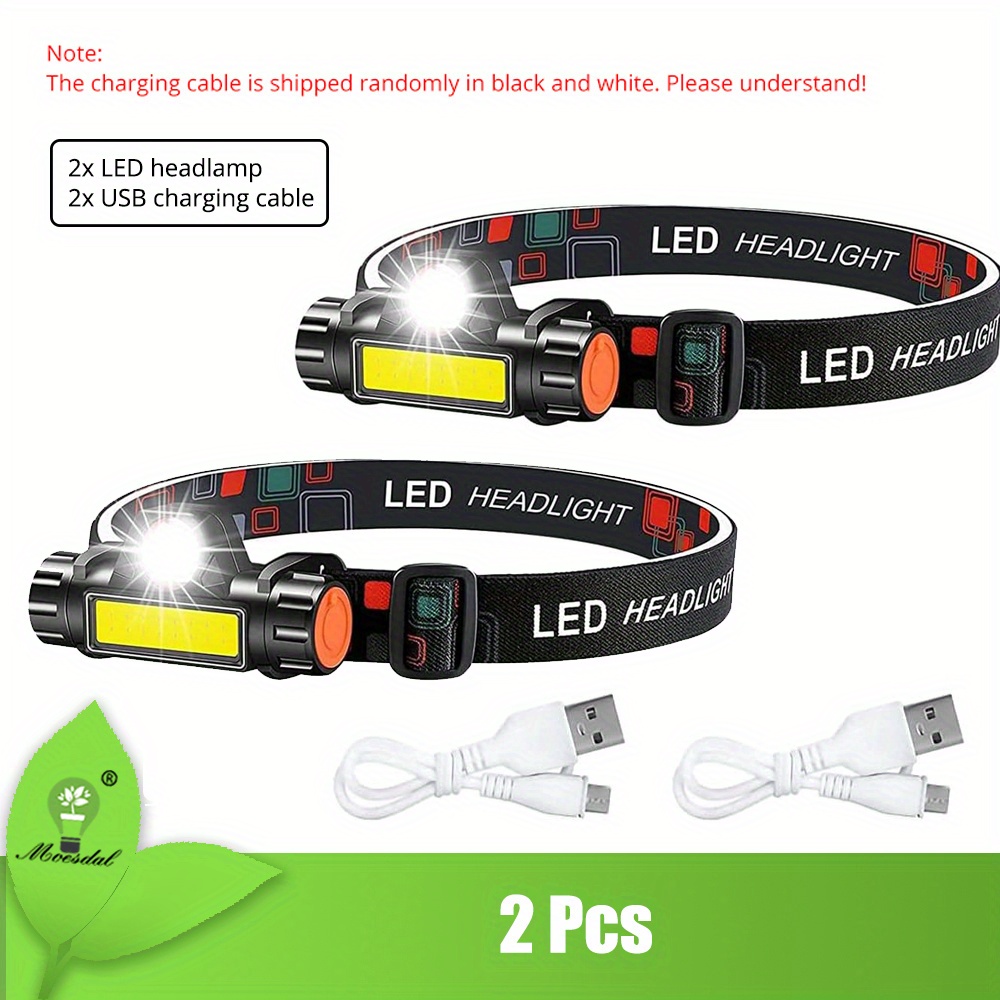 Linterna Frontal LED Recargable con 4 Modos de Luz Ideal para  Acampar/Pesca/Ciclismo/Correr/Caza y Otros Deportes Alta Potencia 9.000 Lm  Ormromra GX-184