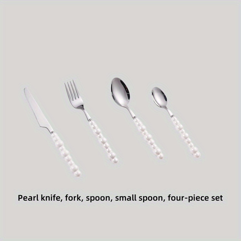 Unique Pearl Shape Cutlery Set With Ceramic Handles 304 - Temu