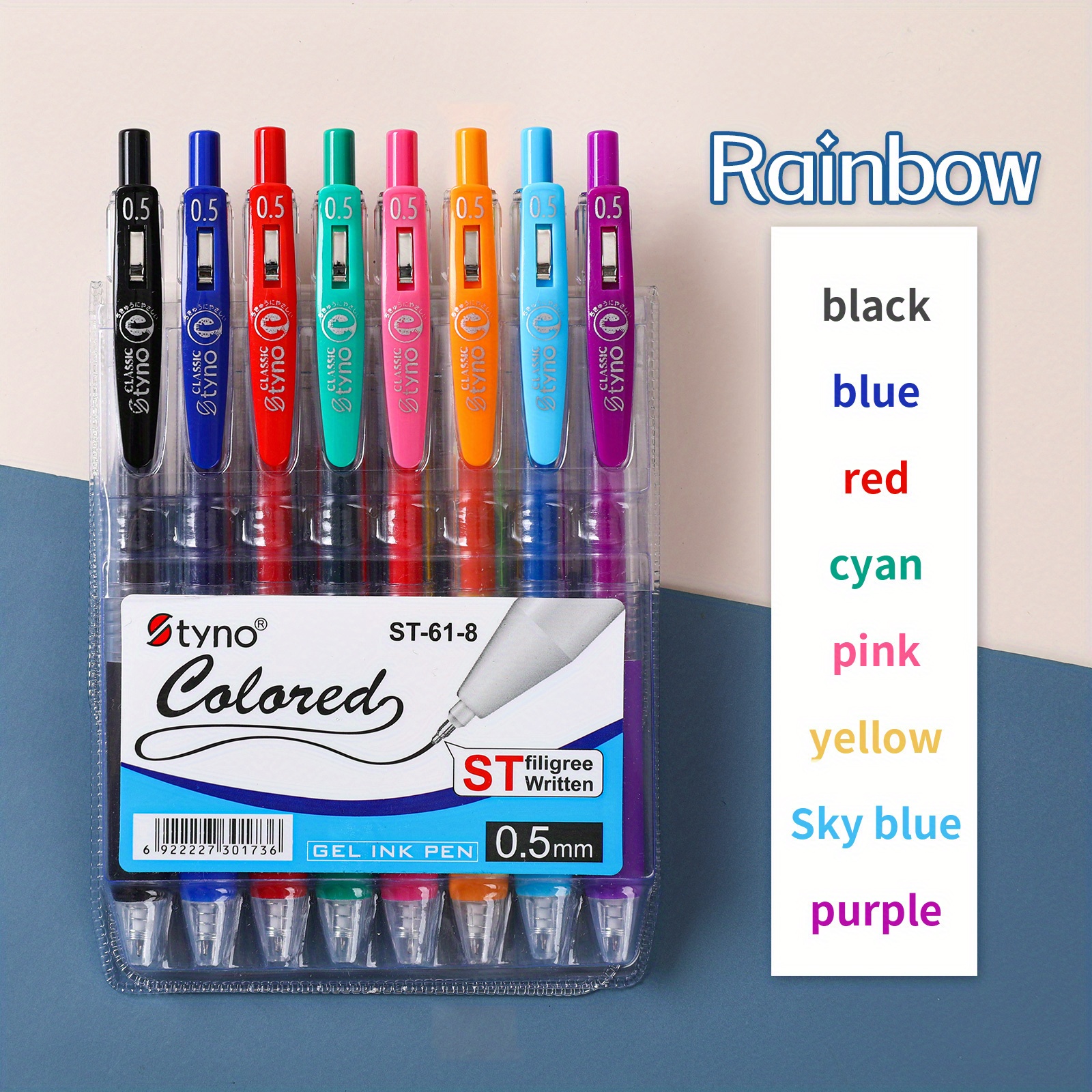 8 color Colored Neutral Pen Needle Tube Head Push Water Pen - Temu