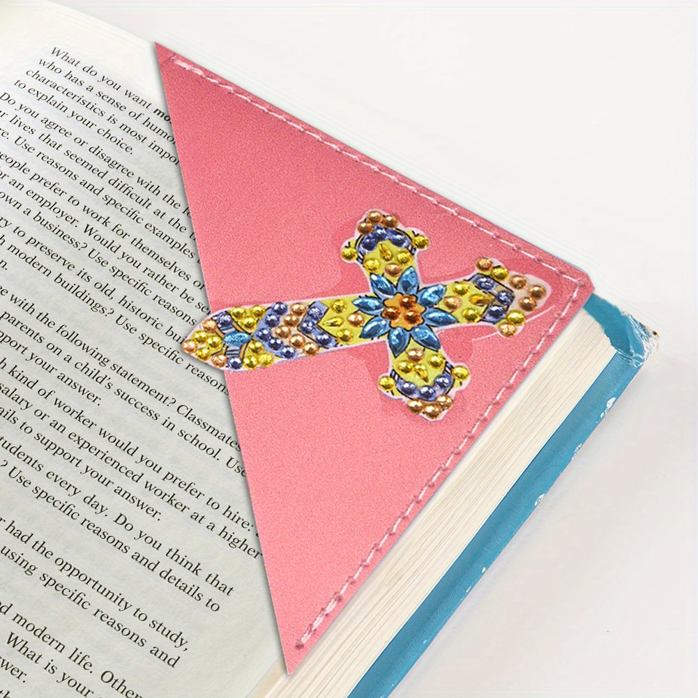 4pcs Diamond Painting Bookmarks For Kids, 5d Corner Bookmark, Diy