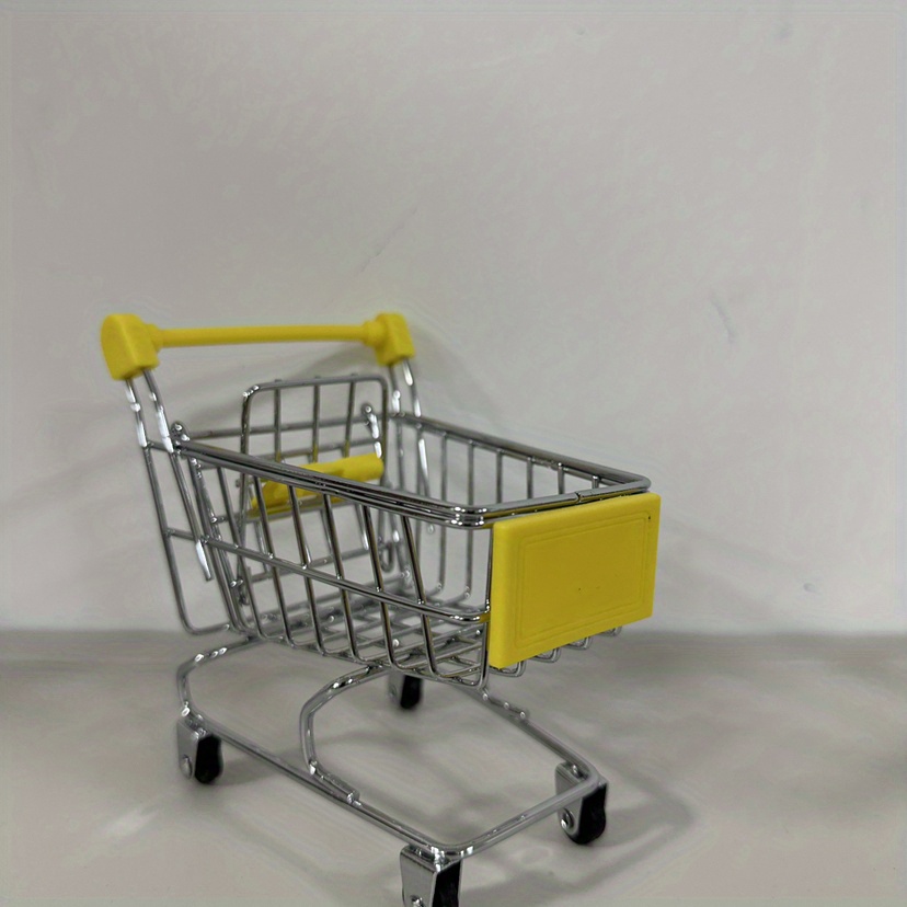  2 piezas Mini carrito de compras de metal, mini carrito de  compras de supermercado, carrito de mano, carrito de compras de juguete :  Productos de Oficina