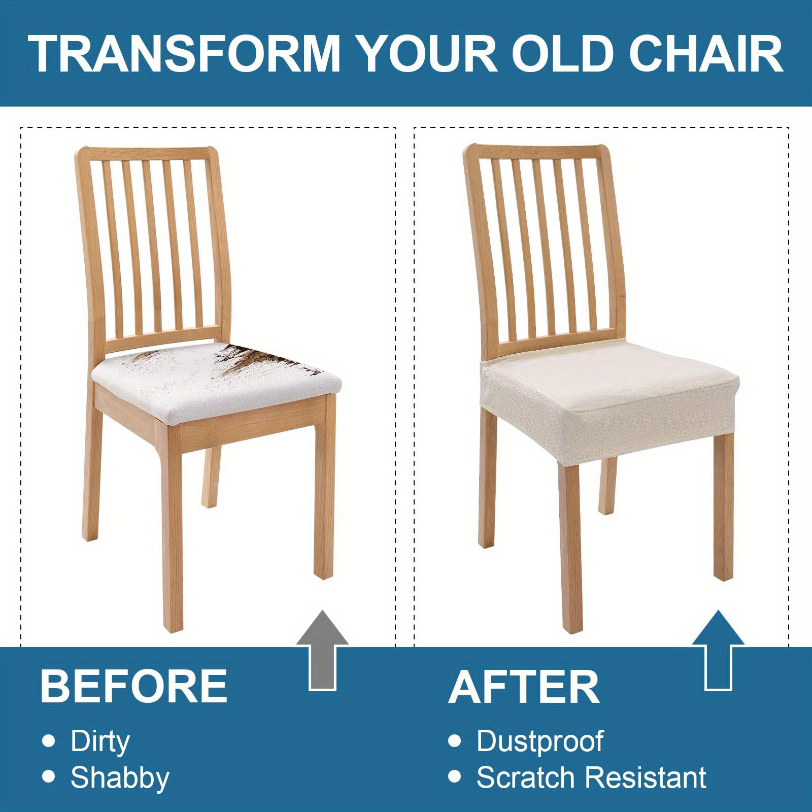 Waterproof Dining Chair Slipcover Stretch Jacquard Removable Temu