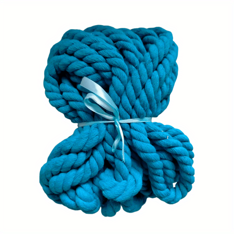 3-Strand Twisted Cotton 1/4 inch Rope - Turquoise