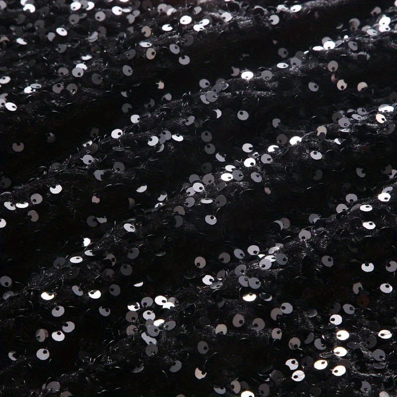 Black Sequin Fabric, Sequins Fabric for Dress, Sequin on Mesh Fabric, Black  Sequins Fabric by the Yard 