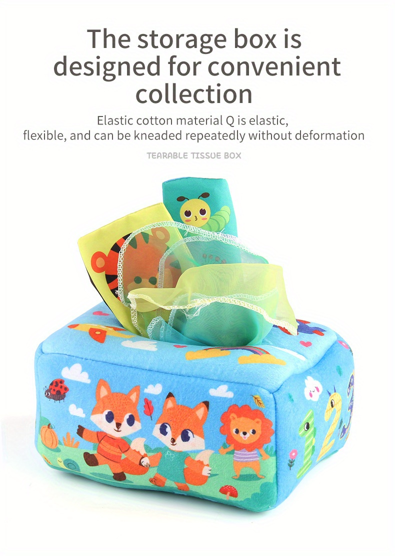 plush baby tissue box baby simulation learning toy finger exercising toy childrens toys details 5