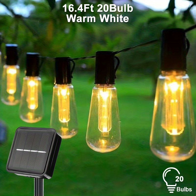 Brighten Up Your Outdoor Space With 10/20 Bulb Solar String - Temu