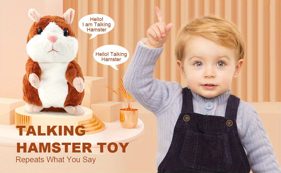 TOYMYTOY Parlant en peluche hamster Répète ce Que tu Dis Jouet électronique  Parlante en Peluche pour Cadeau de Bébé Enfant