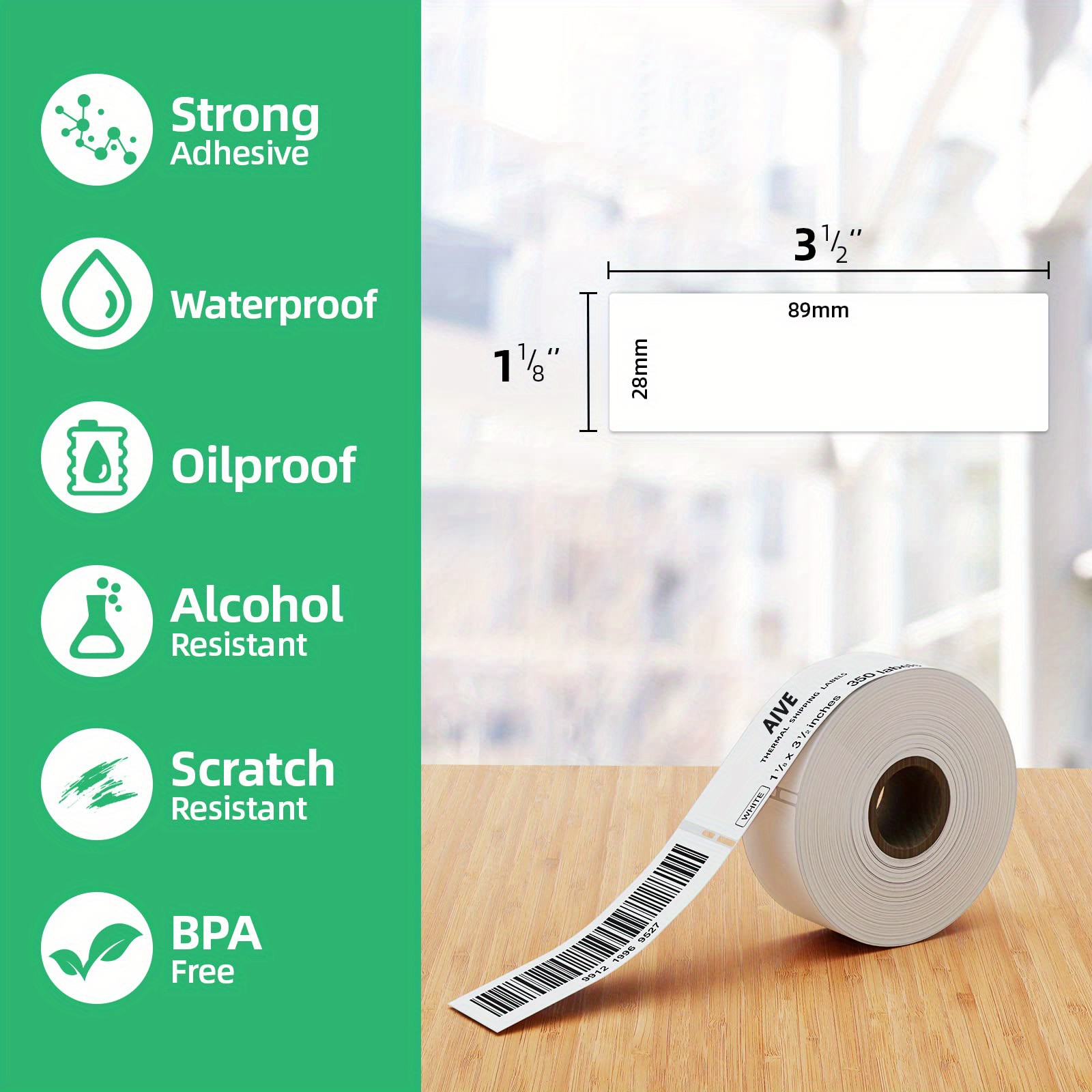 Green Dymo Address Labels, 30252 Dymo Labels