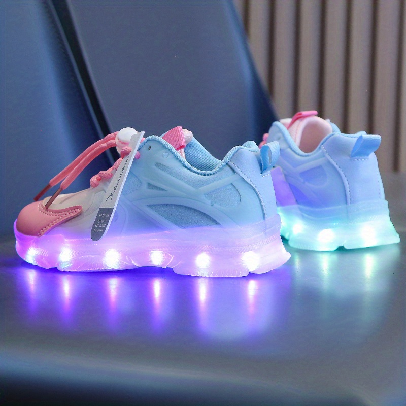 JDEFEG Large Size Shoes Children Shoes Led Lighting Casual Shoes