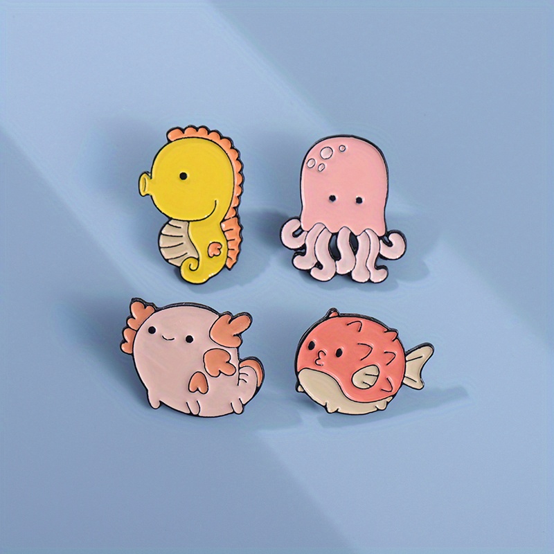 Cute Sea Animals Enamel Pins Whale Dolphin Brooches Lapel - Temu