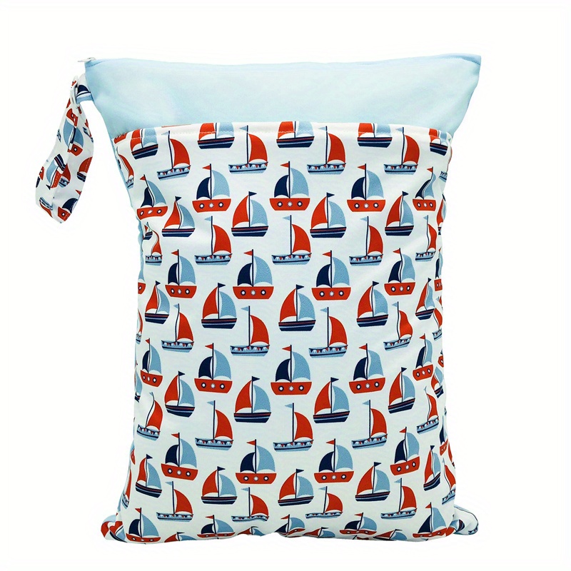 TEMU Sac Réutilisable Humide/Séchage pour Couches de Bébé et Pièces de Pompe à , avec Pochettes Zippées & Poignée, Sac Organisateur pour Plage,